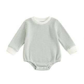 Cozy Waffle-Textured Unisex Baby Romper