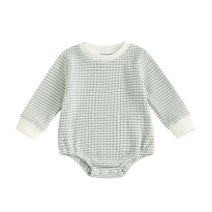Cozy Waffle-Textured Unisex Baby Romper