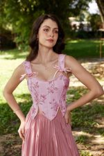 Scarlet Elegance Floral Renaissance Corset Top - Image 5