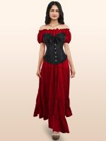 Captivating Black Corset Top with Steampunk Charm - Image 6