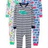 Blue Firetruck/Grey Stripe/White Dinosaur