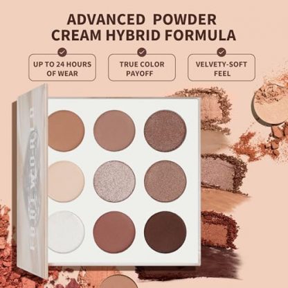 Neutral Glamour Eyeshadow Palette with 9 Versatile Shades - Image 2