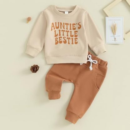 "Little Bestie" Toddler Sweatshirt and Jogger Set - Image 2