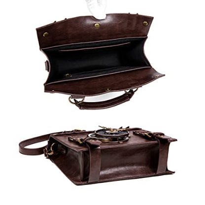 Retro Steampunk Leather Messenger Bag for Women's Gothic Costumes - Image 4