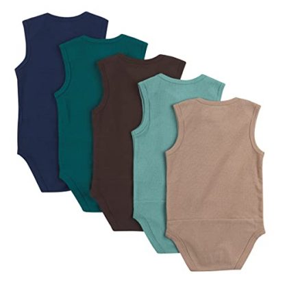 Unisex Sleeveless Baby Bodysuits, Versatile 5-Pack - Image 2