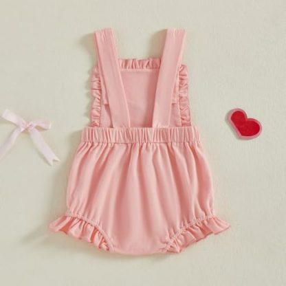 Adorable Crawfish Embroidered Baby Girl Romper with Ruffles - Image 3