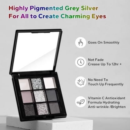 Sultry Glam 9-Color Smokey Eyeshadow Palette - Matte & Glitter Shades - Image 2