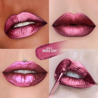 Burgundy Metallic Lipstick - Long Lasting, Non-Stick, and Shimmery - Image 3