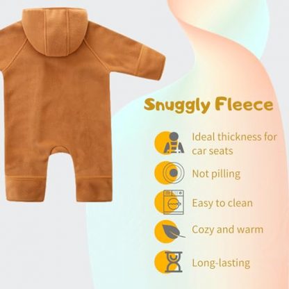 Cozy Infant Polar Fleece Zip-Up Hoodie for 0-18 Months - Image 3