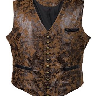Men's Steampunk Faux Leather Cowboy Waistcoat Vest