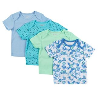 Stretchy Baby T-Shirts with Expandable Shoulders, Pack of 4