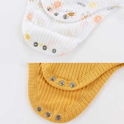 Comfortable Cotton Bodysuit Set for Newborns, Short-Sleeve, 5-Pack - Image 5