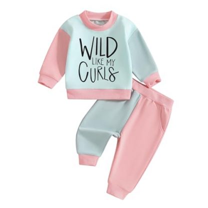 Trendy Toddler Girl's Contrast Color Outfit Set for Fall & Winter
