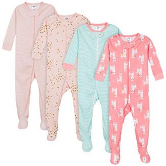 Sweet Dreams 4-Pack Baby Girl Footed Pajamas