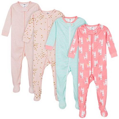 Sweet Dreams 4-Pack Baby Girl Footed Pajamas