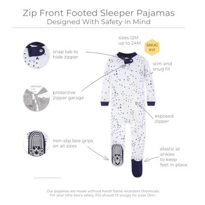 Snug Fit Organic Cotton One-Piece Footed Sleeper for Baby Boys - Image 2