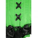 Women's Floral Corset with Black Lace Trim - Satin Overbust Waist Cincher - Image 5