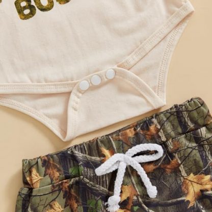 Cozy Newborn Boy's Hunting-Themed Outfit Set - Image 4