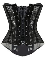 Elegant Satin Overbust Corset Top with Lace-Up Detail - Image 2