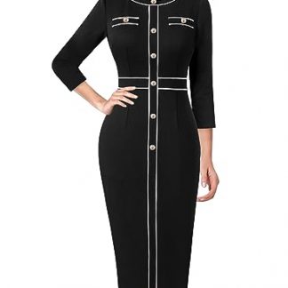 Elegant Women's Bodycon Pencil Dress for Work and Parties