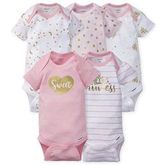Charming 5-Pack Short Sleeve Baby Girl Onesies