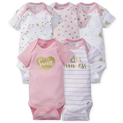 Charming 5-Pack Short Sleeve Baby Girl Onesies