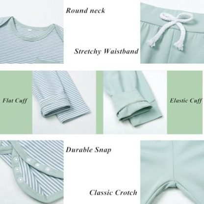 Cozy and Stylish 2-Pack Newborn Romper and Sweatpants Set - Image 3
