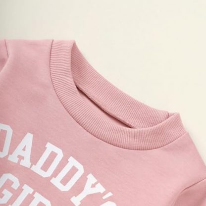 "Daddy's Girl" Cozy Sweatshirt and Joggers Set for Baby Girls - Image 4