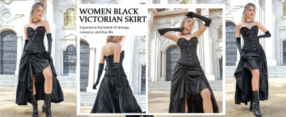 Scarlet Elegance: Women's Gothic Steampunk Renaissance Pirate Skirt - Image 7