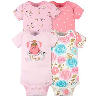 4-Pack Short Sleeve Baby Bodysuits for Girls