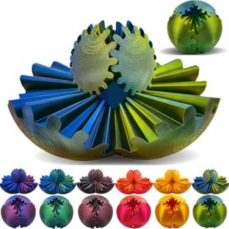 3D Printed Multicolor Gear Ball Fidget Toy - Mesmerizing Stress Reliever for All Ages