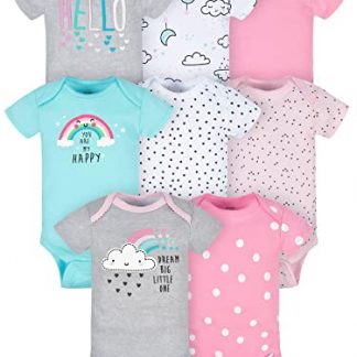 Delightful 8-Pack Baby Girl Short Sleeve Bodysuits