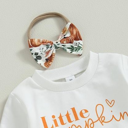 Adorable Pumpkin-Themed Winter Outfit for Baby Girls - Image 5