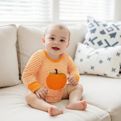 Adorable Autumn-Themed Romper for Infants - Image 2