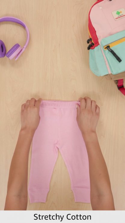 Soft Cotton Ribbed Active Pants Set for Baby Girls - Image 7