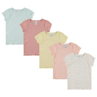 Chic 5-Pack Toddler/Baby Girl Short Sleeve Tops for Style and Comfort
