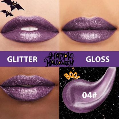 Dark Purple Metallic Glitter Lipstick: Long-Lasting, Waterproof, and Vegan Friendly - Image 3