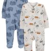 Dusty Blue Bear/Ivory Dinosaur