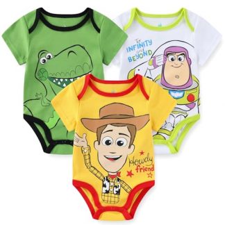 Animated Adventure Themed 3-Pack Bodysuits for Baby Boys
