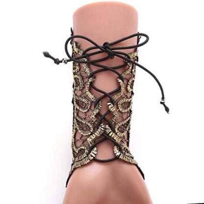 Elegant Gothic Lace Fingerless Gloves with Adjustable Ring - Image 7