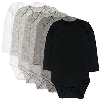 Soft and Sustainable 5-Pack Long Sleeve Bodysuits for Infant Baby Boys