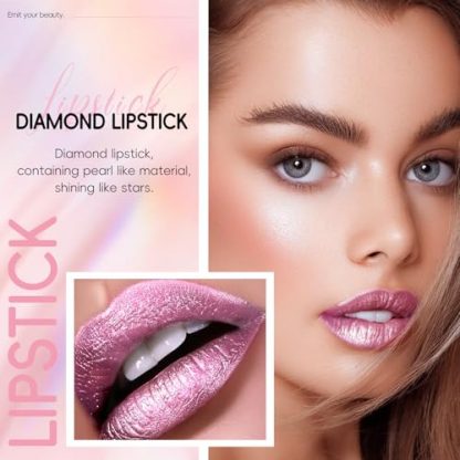 Dazzling Pink Frost Metallic Lipstick - Long-Lasting, High Shine, and Transfer Proof - Image 2