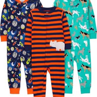 Trio Pack of Cozy Cotton Footless Pajamas for Kids