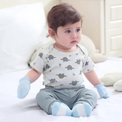 "Charming 6-Pack Baby Bodysuits: Soft Ribbed Cotton Rompers" - Image 2