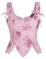 Scarlet Elegance Floral Renaissance Corset Top