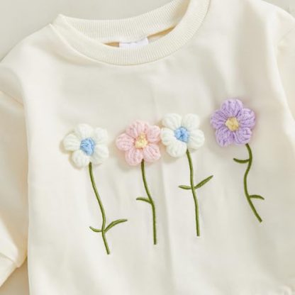 "Cuddly Goose Embroidery Long Sleeve Romper for Newborn Baby Girls" - Image 5
