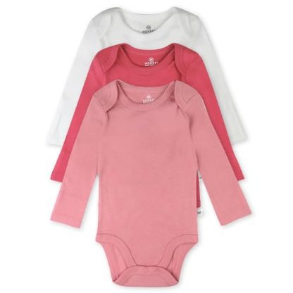 Trio Pack of Soft Organic Cotton Bodysuits for Infants