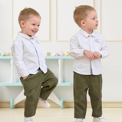 Versatile Toddler Boy's Elastic Waist Chino Pants with Pockets - Image 6