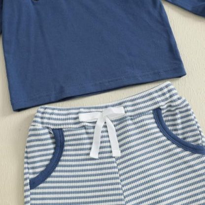 Charming Toddler Boy's Embroidered Sweatshirt and Casual Pants Set - Image 7
