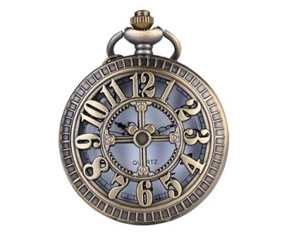Vintage Steampunk Pocket Watch Necklace with Detachable Chain